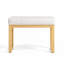 Banc moderne minimaliste avec structure en bois massif et coussin moelleux-122062169
