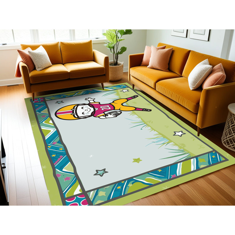 Tapis de football pour enfants Zoomie, Rectangulaire 7 pi x 10 pi
