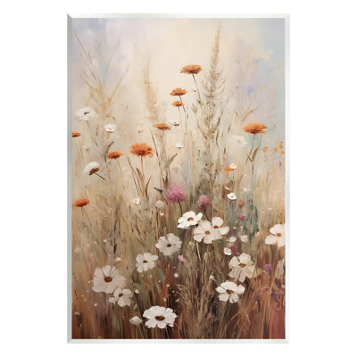 Bb-293-Wood " Wildflower Meadow Painting " Painting Print