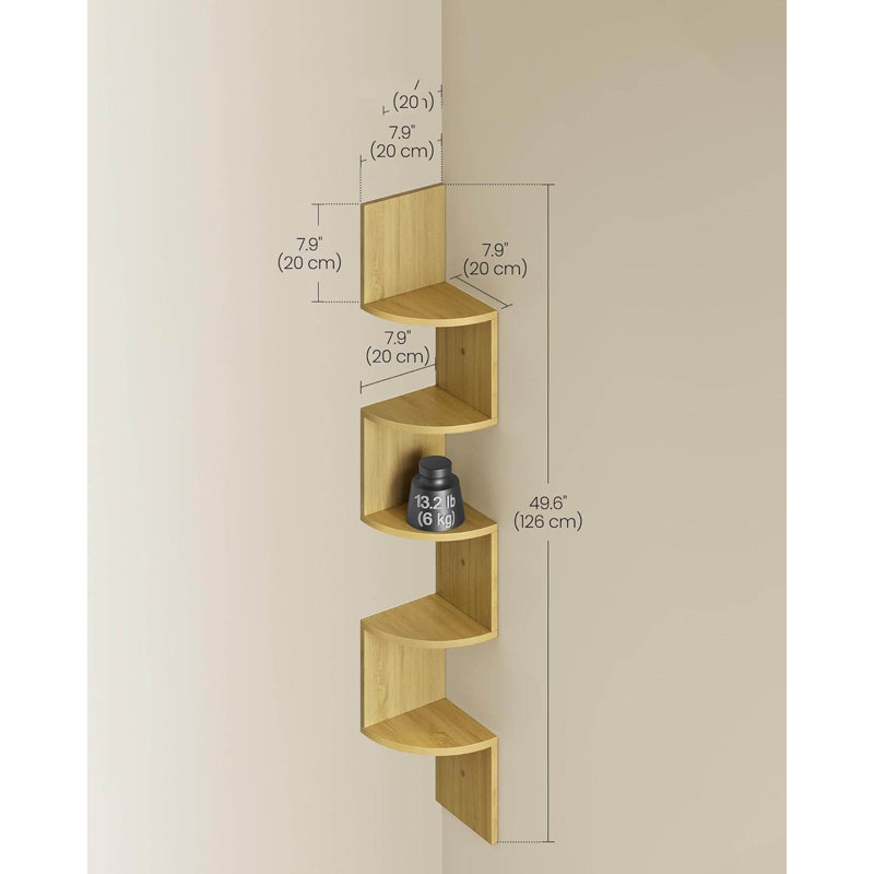 Corner Shelf, Natural Oak