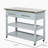 Stainless steel countertop kitchen island stand with storage space, traditional kitchen island stand with two-tier open shelves, drawers, light gray