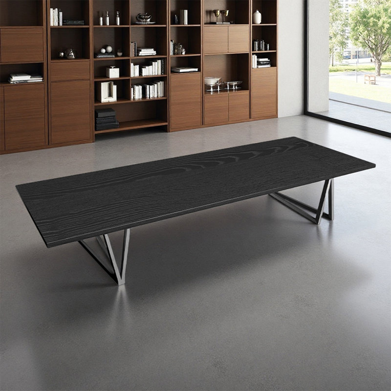 Table de salle à manger rectangulaire moderne en bois massif, H 29,5 po x l 78,7 po x P 35,4 po
