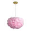 Lustre moderne à 3 lumières de 18 po de style globe unique avec accents de plumes pour la chambre à coucher-1846736543