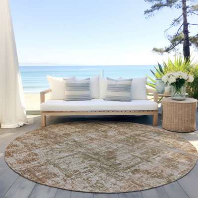 Machine Washable Indoor/Outdoor Claudian ACN1627 Beige Rug