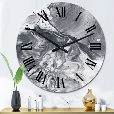 Horloge murale moderne blanche et grise