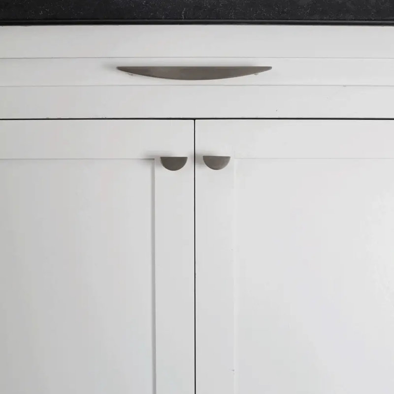 Half Moon 1 3/4" Length Novelty Knob, Satin Nickel
