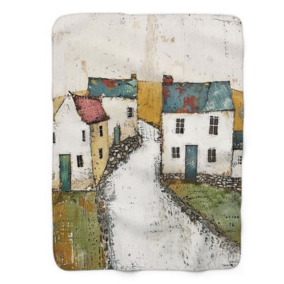 Vibrant Villages - 1 Piece Premium Sherpa Blanket Throw Blanket