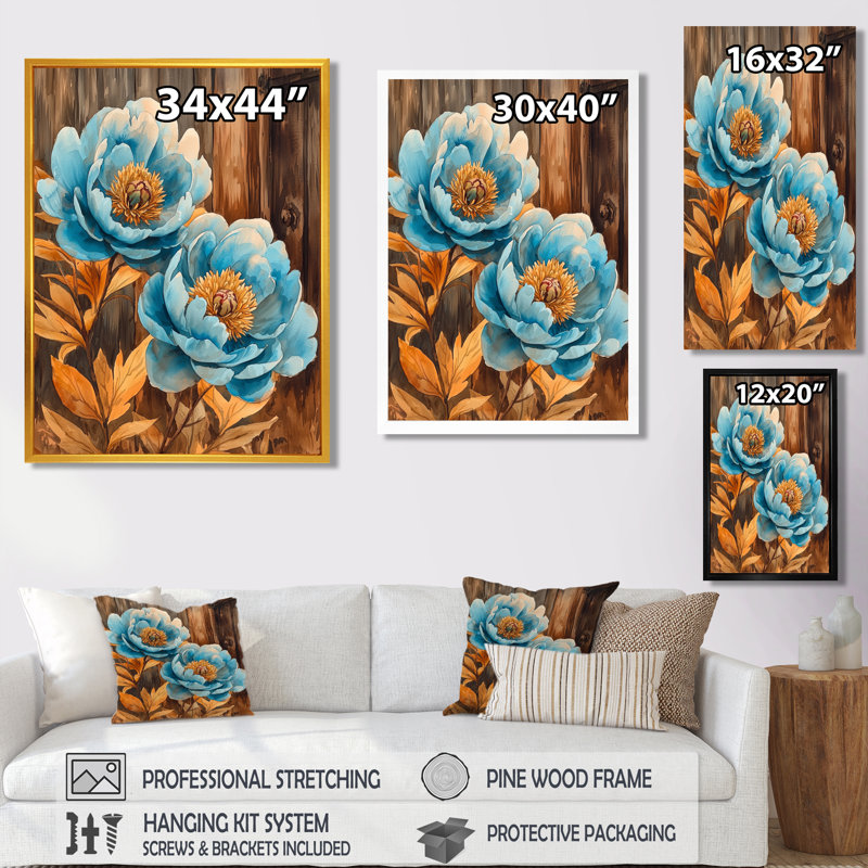 Bangor - art mural sur toile florale, H 40 po x l 30 po, Reproduction encadrée d'une seule photo, Argent argent