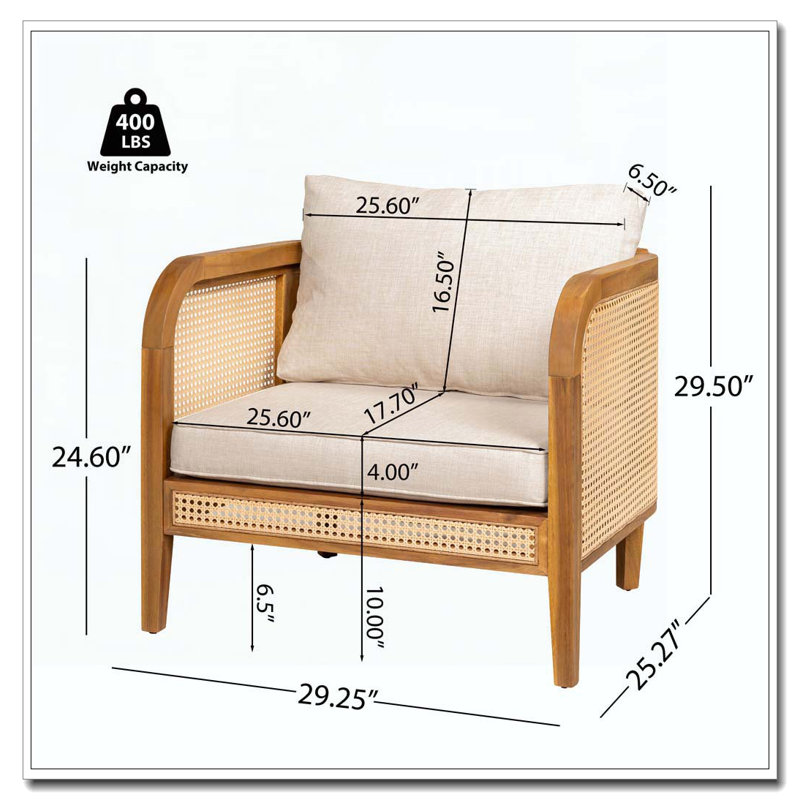 Chaise rembourrée en osier pour l'extérieur