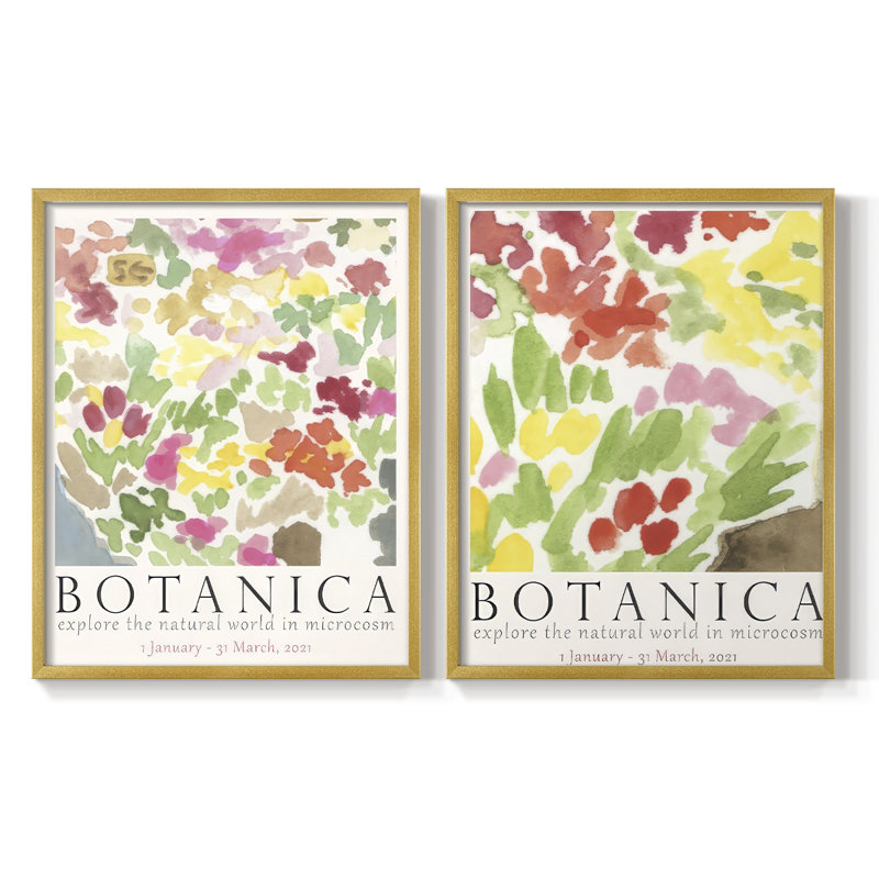 Affiche d'exposition Botanica I - reproduction encadrée de qualité supérieure - prête à être accrochée - aucun clou requis - aucun clou requis