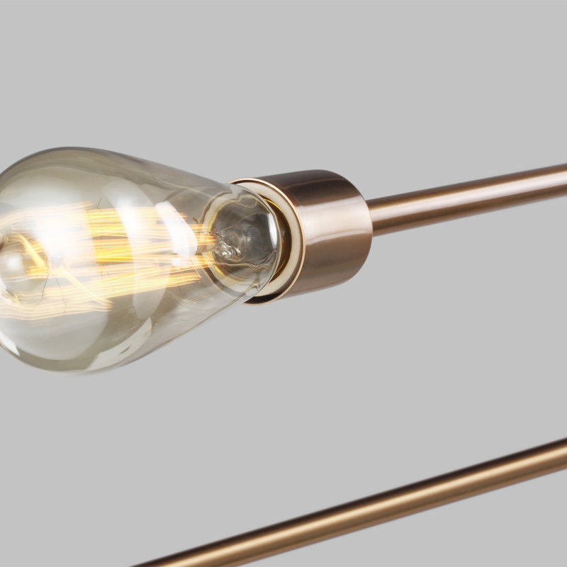 Satin Brass 5-Light Sputnik Chandelier with Adjustable Arms