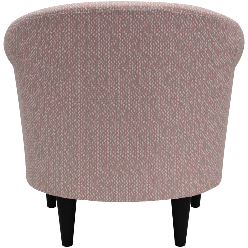 Liam Upholstered Barrel Chair, Blush Microfiber/Microsuede