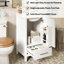 Meuble-lavabo gain de place avec lavabo en céramique, tiroirs à fermeture douce, organisateur de porte, tiroir séparateur et pieds en plastique réglables.-747445565-747445566