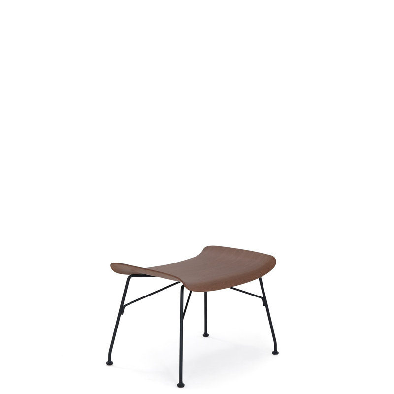 Repose-pieds SmartWood, Placage de bois foncé et noir