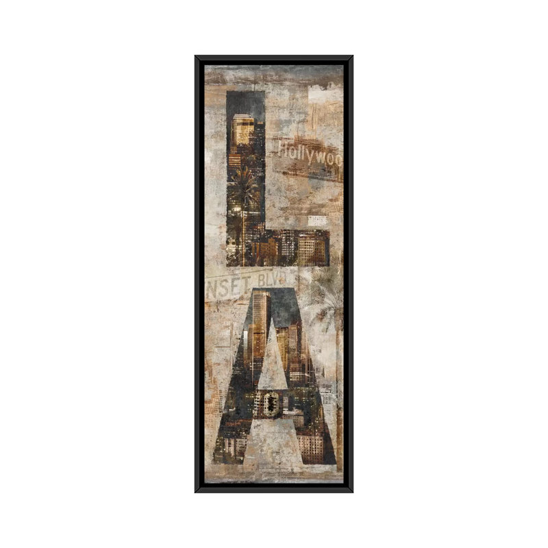 «LA Vertical», impression sur toile, H 60 po x l 20 po x P 1,5 po, Toile avec cadre noir