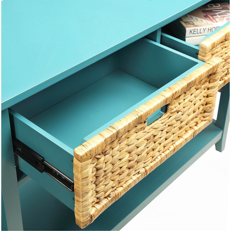 Teal Finish Console Table