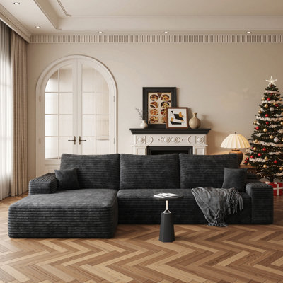 Canapé modulaire 108 po avec méridienne rembourrée 108 po