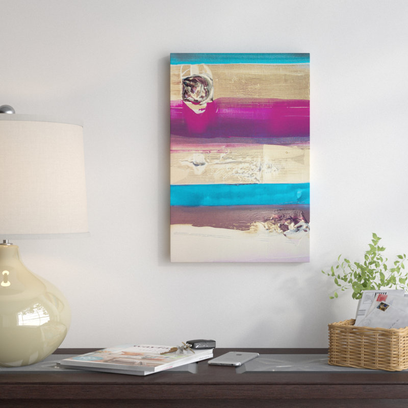 « rayures », impression sur toile, H 26 po x l 18 po x P 1,5 po, Toile avec cadre noir, Pas de tapis