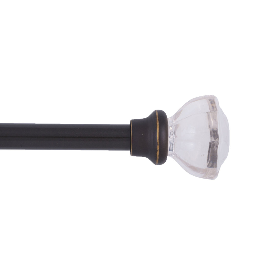 Claremont Mashapee Bronze Adjustable 1" Single Curtain Rod Kenney 