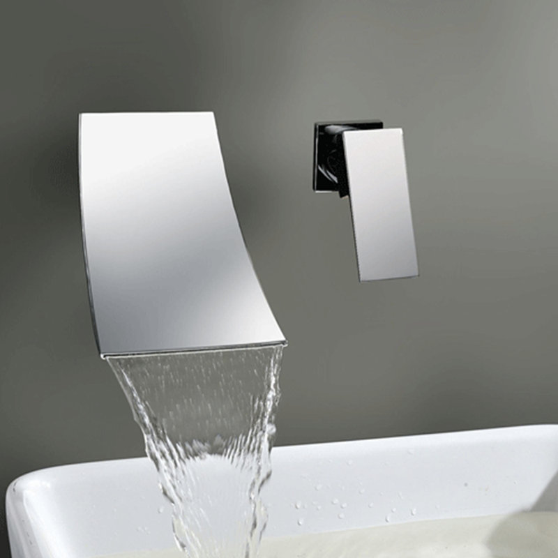 Elegant Wall Mount Waterfall Bathtub Faucet – BathSelect Contemporary Series, Chrome Finish, Ceramic Valve​