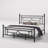 Ajayceon Metal Platform Bed Frame With Vintage-Style Headboard And Footboard-359913784-359204366