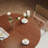 Vintage Black Brown Solid Wood Round Table-229328668