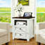 Table de chevet et table de bout 18 po avec station de charge et tablette de rangement ouverte-1003311159-1003901276