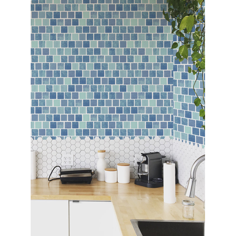 Yuki Osada Geometric Wallpaper Double Roll, Blue