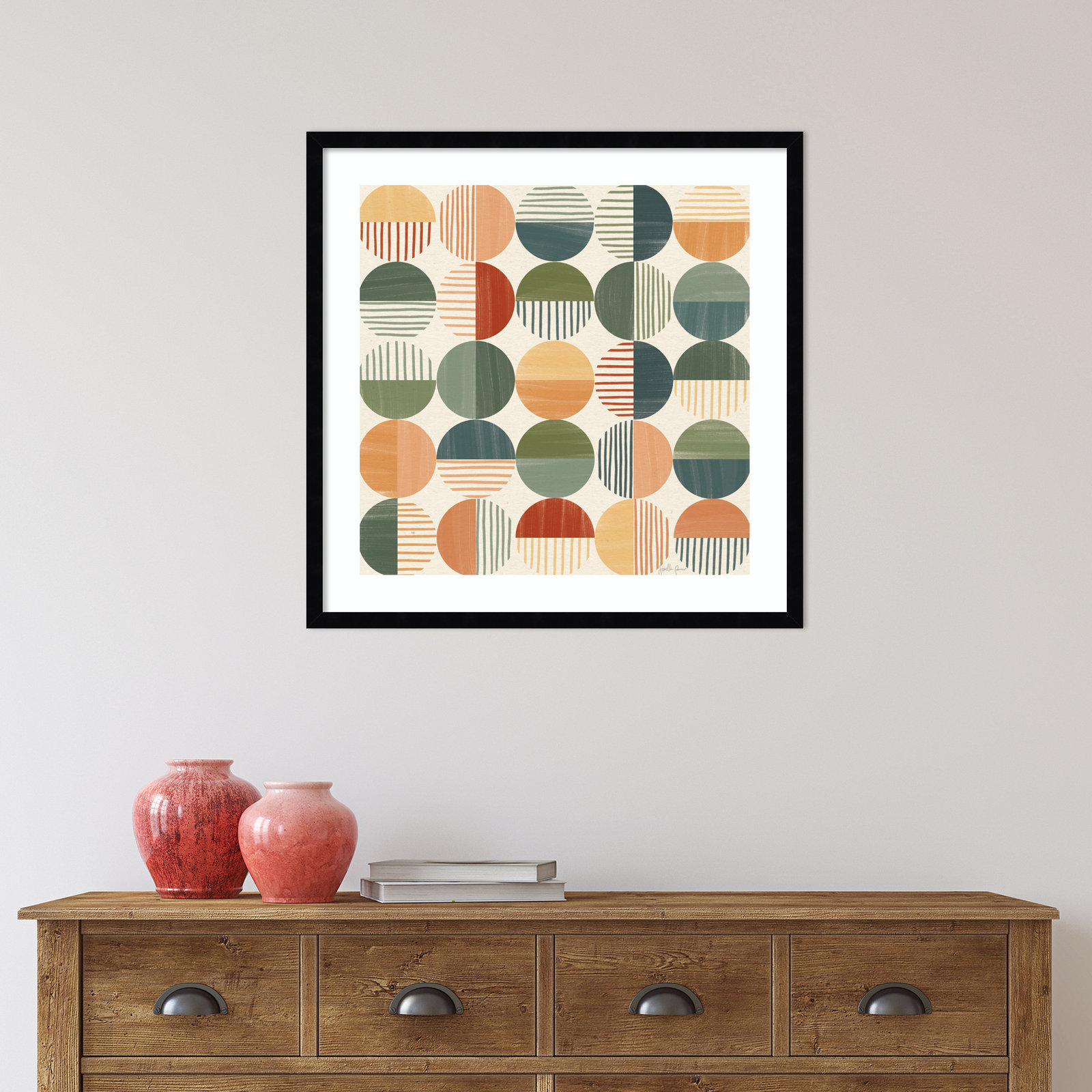 Born To Roam Pattern II, Black, 25" H x 25" W x 1" D