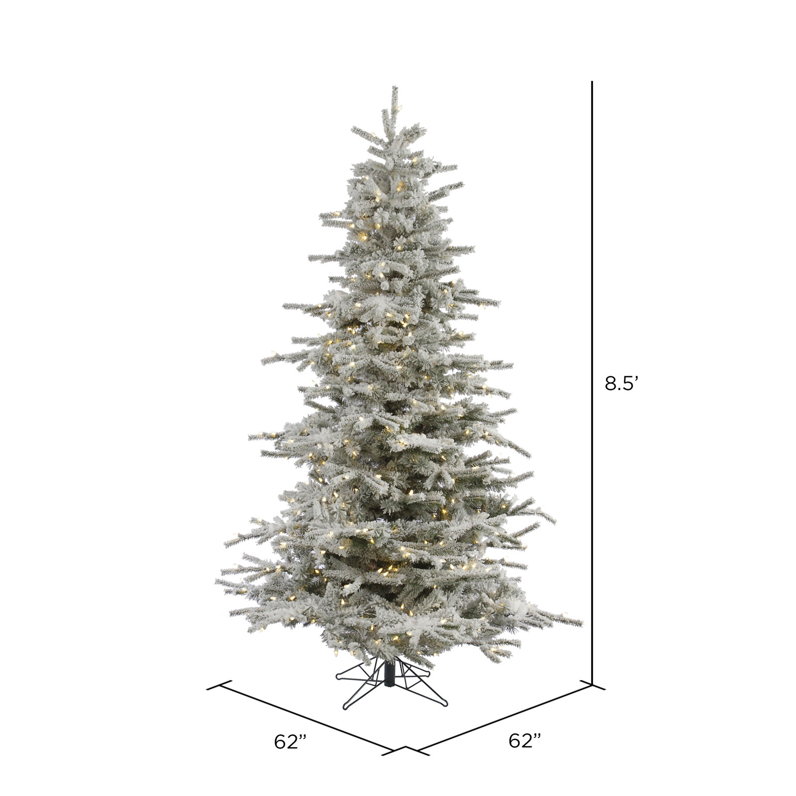 Frosted Pre-Lit Fir Christmas Tree, 8.5' H, Warm White LED