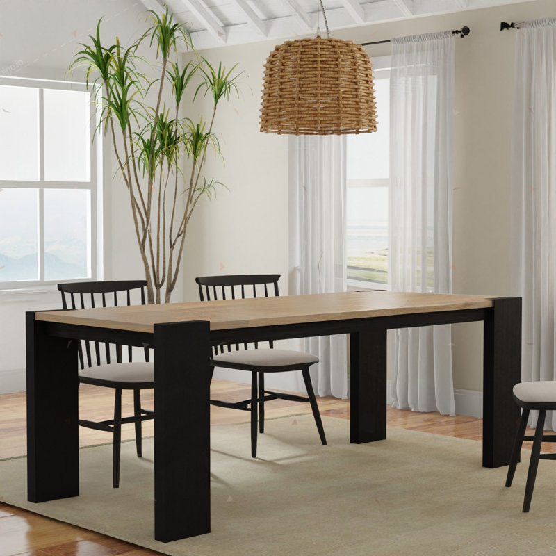 Caroyn Modern 2-Tone Solid Wood Dining Table