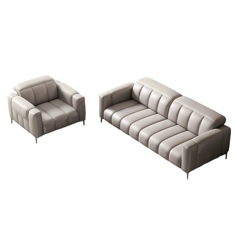 Combinaison de canapé simple gris moderne, Faux cuir