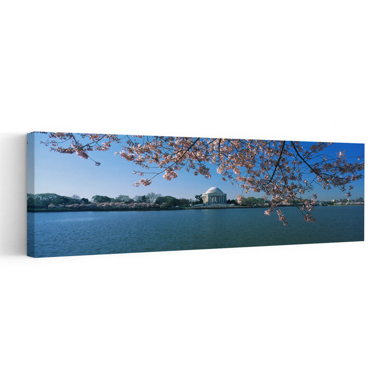 Monument At The Waterfront Jefferson Memorial Potomac River Washington DC USA by J Sohm/VOA LLC - Wrapped Canvas Panoramic Print
