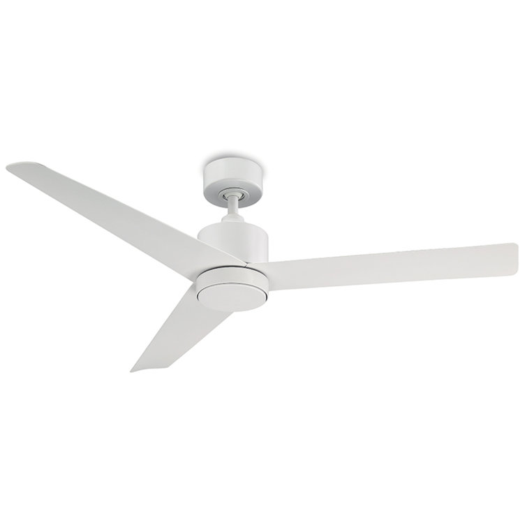 54" Lotus 3 - Blade Outdoor Smart Ceiling Fan with Remote Control and LED Light Kit Included, Works With Alexa and iOS or Android App