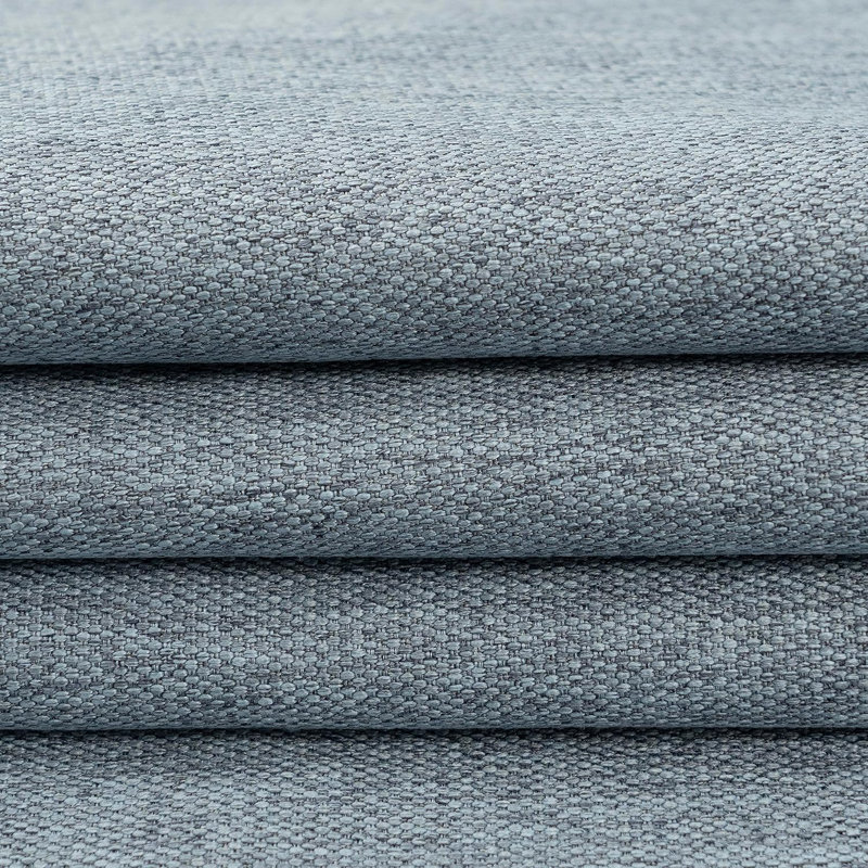Kassia Pinch Pleated Faux Linen Textured Blackout Thermal Insulated Curtains, Dusty Blue, 30" W x 84" L