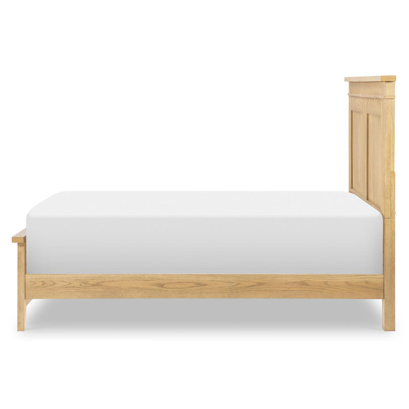 Today's Traditions Complete Panel Bed, Full 4/6 - Youth Bedroom Furniture With Shaker & Farmhouse Style, Hickory Finish, Oiled Bronze Hardware