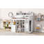 Lit mezzanine simple avec mesures et rangement multiple, grand espace de rangement blanc-1583281822