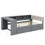 Lit plateforme avec tablettes, tiroirs, port de charge et tête de lit tapissier-122099884-122099886