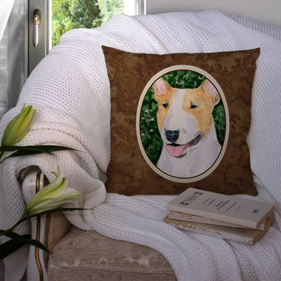 Coussin décoratif carré intérieur/extérieur bull terrier
