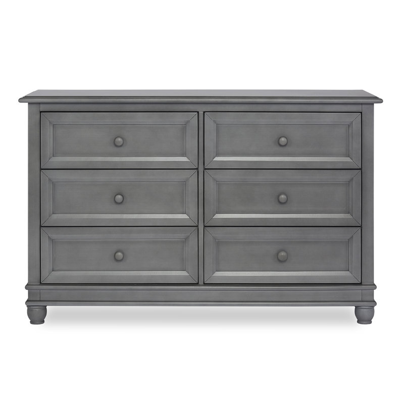 Commode double à 6 tiroirs Hampton, Tempête de gris
