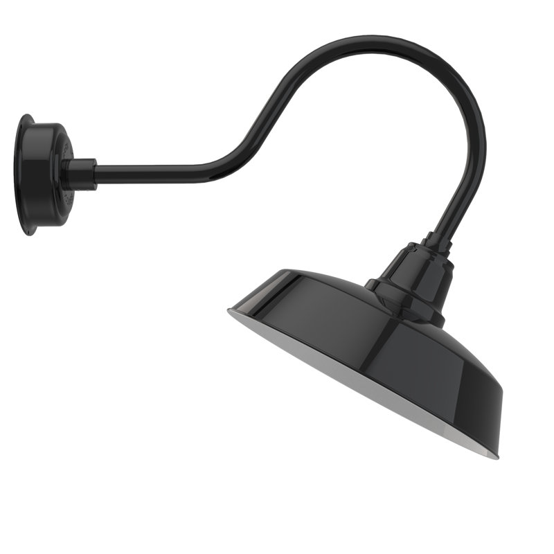 Luminaire de grange d’extérieur à del Vandervliet, H 8 po x l 16 po x P 12 po, Noir