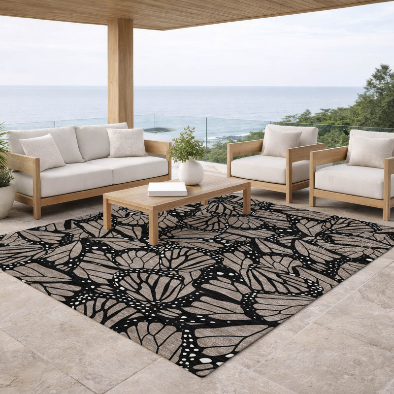 Tapis intérieur / extérieur lavable à la machine Chantille ACN2846, Taupe, 9 pi x 12 pi