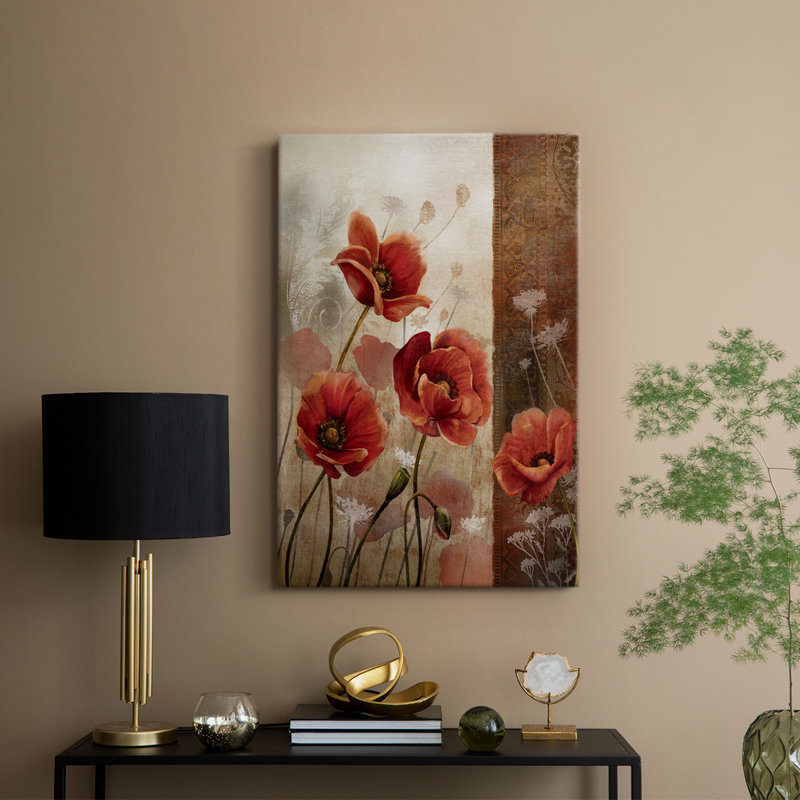 Coquelicots sauvages II - Cavas enveloppés de galerie, H 18 po x l 12 po