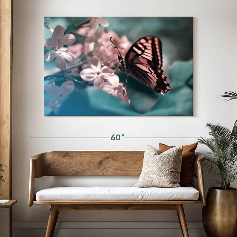 Brampt Pink Butterfly, 34" H x 51" W
