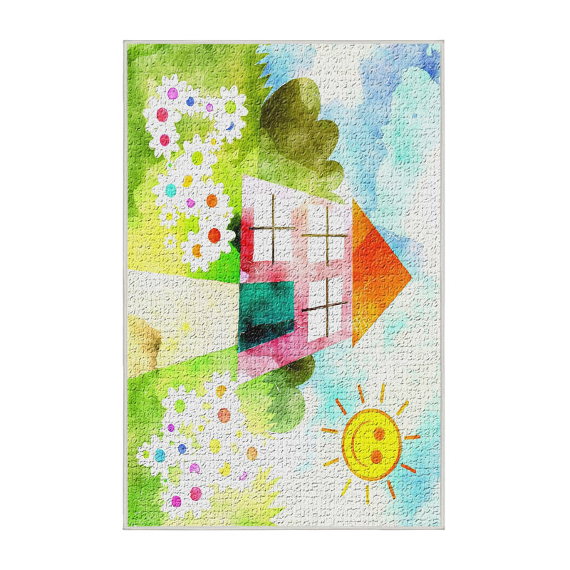 Tapis de la zone verte aquarelle, Rectangle 2 pi x 5 pi