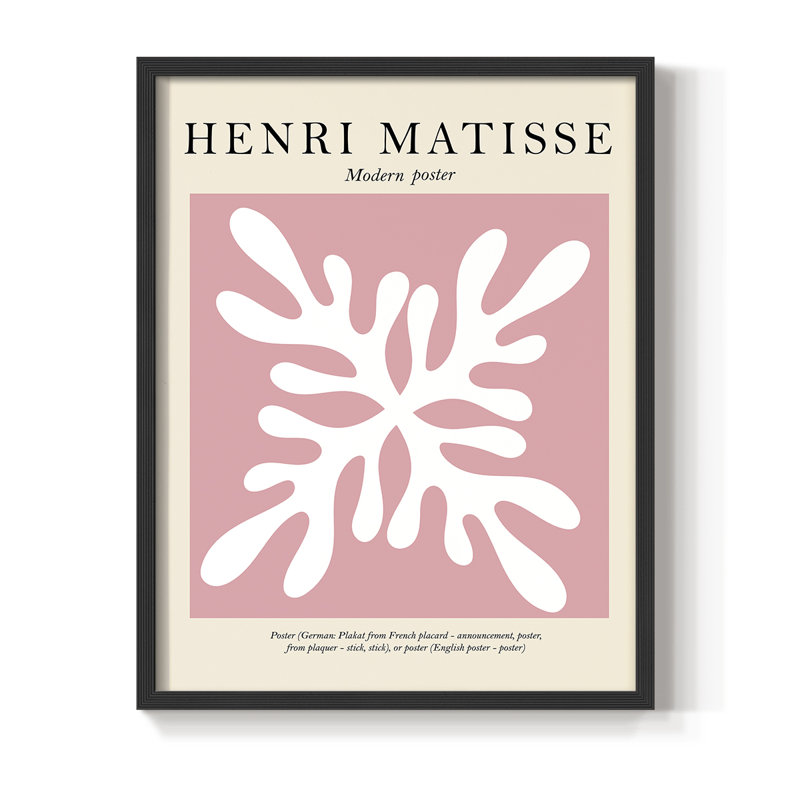 Matisse Cxxxx, reproduction encadrée - bois massif, Noir, H 28 po x l 22 po