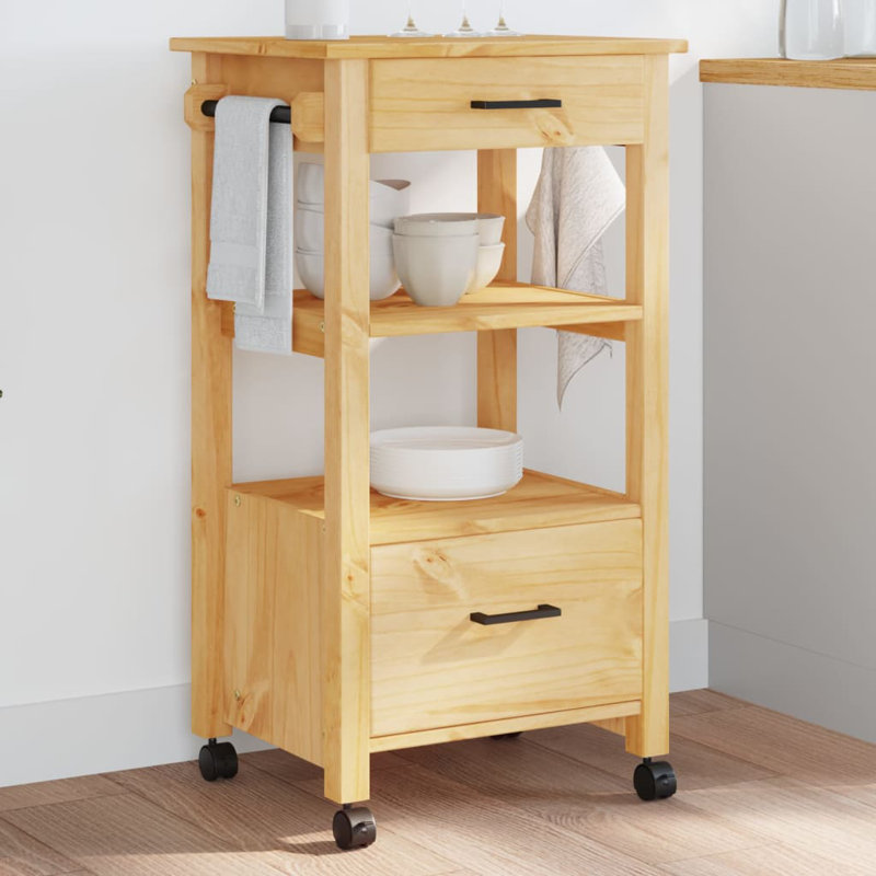 Kitchen Serving Cart, Honey