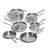 10PC Stainless Clad Cookware Set