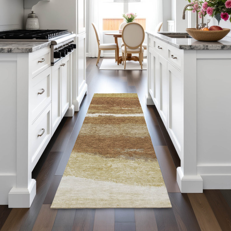 Machine Washable Indoor/Outdoor Arline ACN2169 Striped Rug, Runner 2'3" x 7'6"