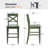Solid Wood X-Back Counter Height Bar Stool-415048635